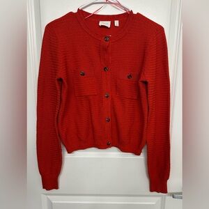 Cyrus Red Knit Button Front Cardigan Sweater S | Send Offer ❤️